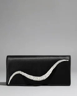 Crystal Curve Clutch- Black