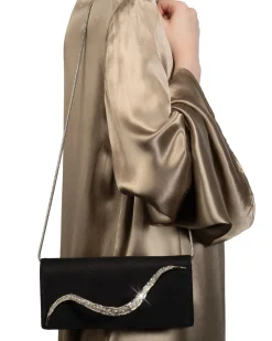 Crystal Curve Clutch- Black