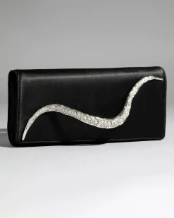 Crystal Curve Clutch- Black