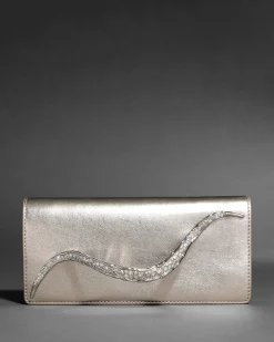 Crystal Curve Clutch- Champagne
