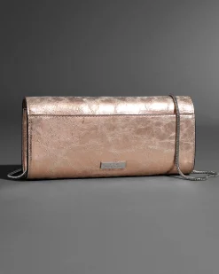 Crystal Curve Clutch- Crushed Rose Gold