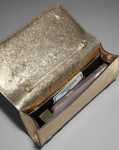 Crystal Curve Clutch- Gold