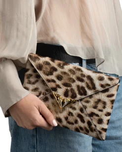 Envelope Clutch- Metallic Leopard