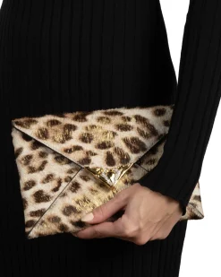 Envelope Clutch- Metallic Leopard