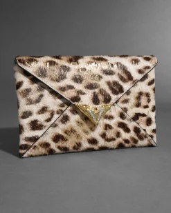 Envelope Clutch- Metallic Leopard