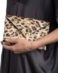 Envelope Clutch- Metallic Leopard