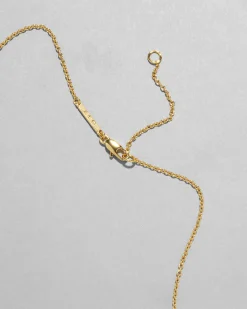 Gold Capped Crescent Necklace- Dusty Rose