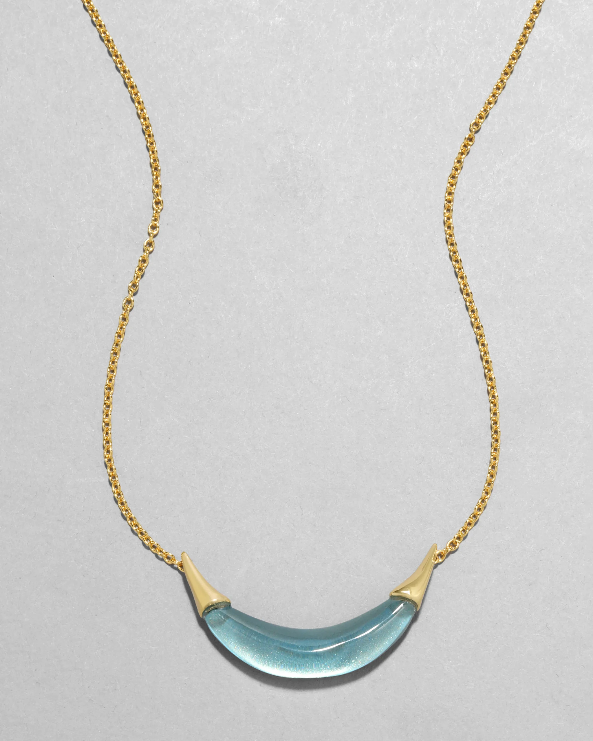 Gold Capped Crescent Necklace- Metallic Sky