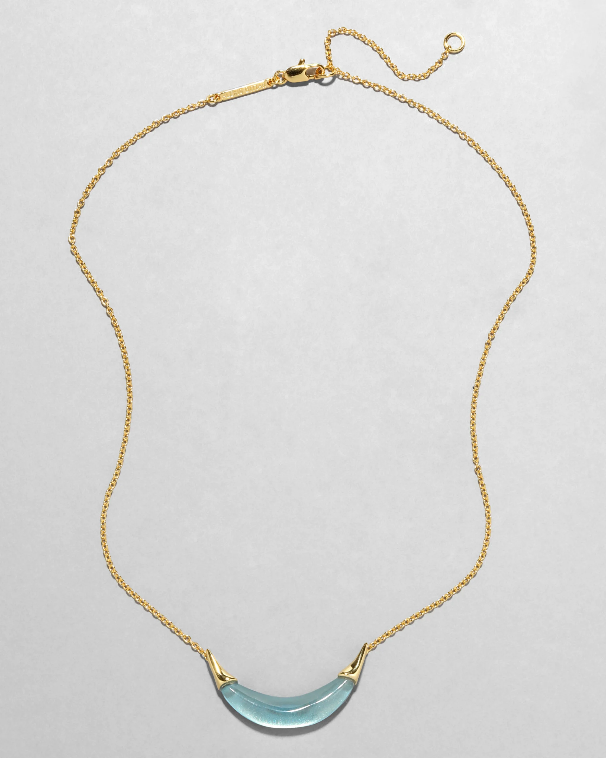 Gold Capped Crescent Necklace- Metallic Sky