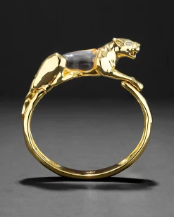 Gold Panther Jelly Belly Hinge Bracelet