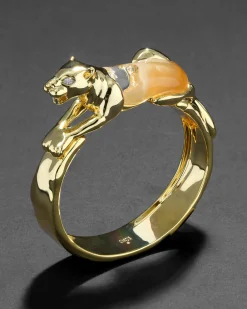 Gold Panther Jelly Belly Hinge Bracelet