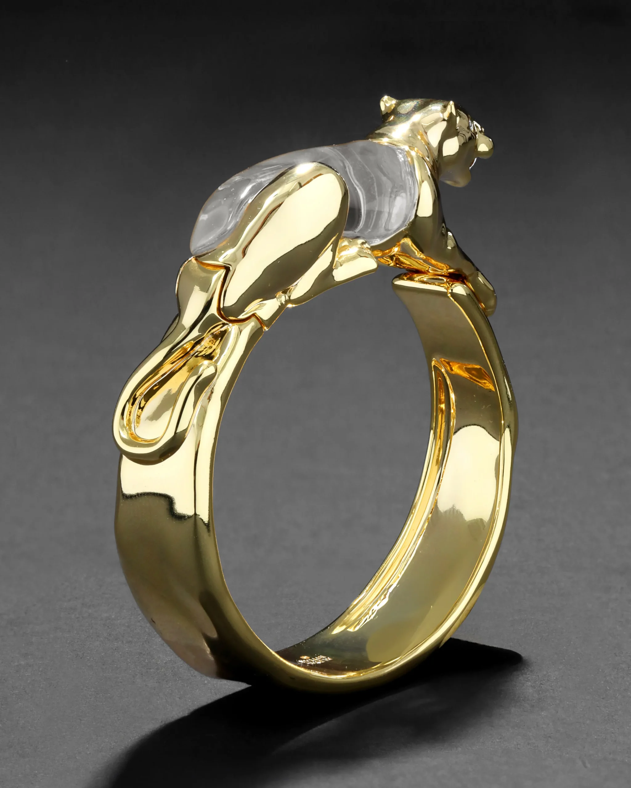 Gold Panther Jelly Belly Hinge Bracelet