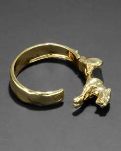 Gold Panther Jelly Belly Hinge Bracelet