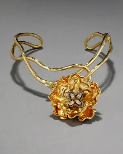 Jardin Gold Rose Collar Necklace