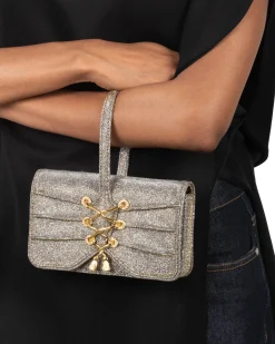 Lace-Up Wristlet- Disco Gold