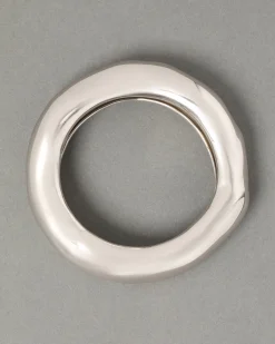 Large Molten Bangle Bracelet - Silver