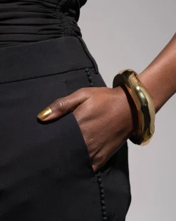 Large Molten Bangle Bracelet- Gold