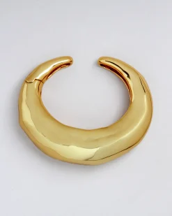 Large Molten Hinged Cuff- Gold