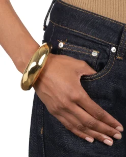 Large Molten Hinged Cuff- Gold