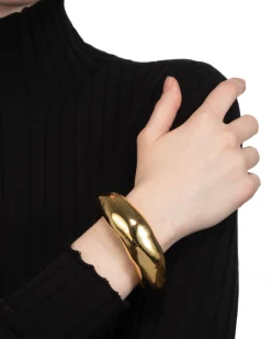Large Molten Hinged Cuff- Gold