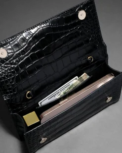 Lioness Top Handle Clutch- Black