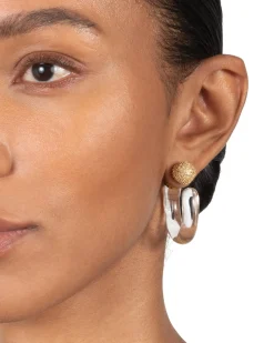 Liquid Lucite Crystal Front Back Hoop Earring