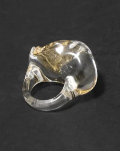 Liquid Lucite Crystal Pavé Geode Ring