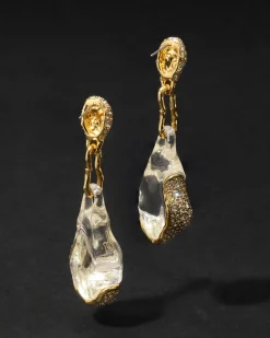 Liquid Lucite Crystal Pavé Pebble Drop Earring
