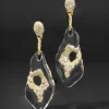 Liquid Lucite Crystal Pavé Geode Drop Earring