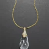 Liquid Lucite Crystal Pavé Teardrop Necklace