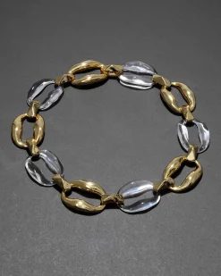 Liquid Lucite Gold Link Necklace- Clear