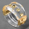 Liquid Lucite Studded Hinge Cuff Bracelet