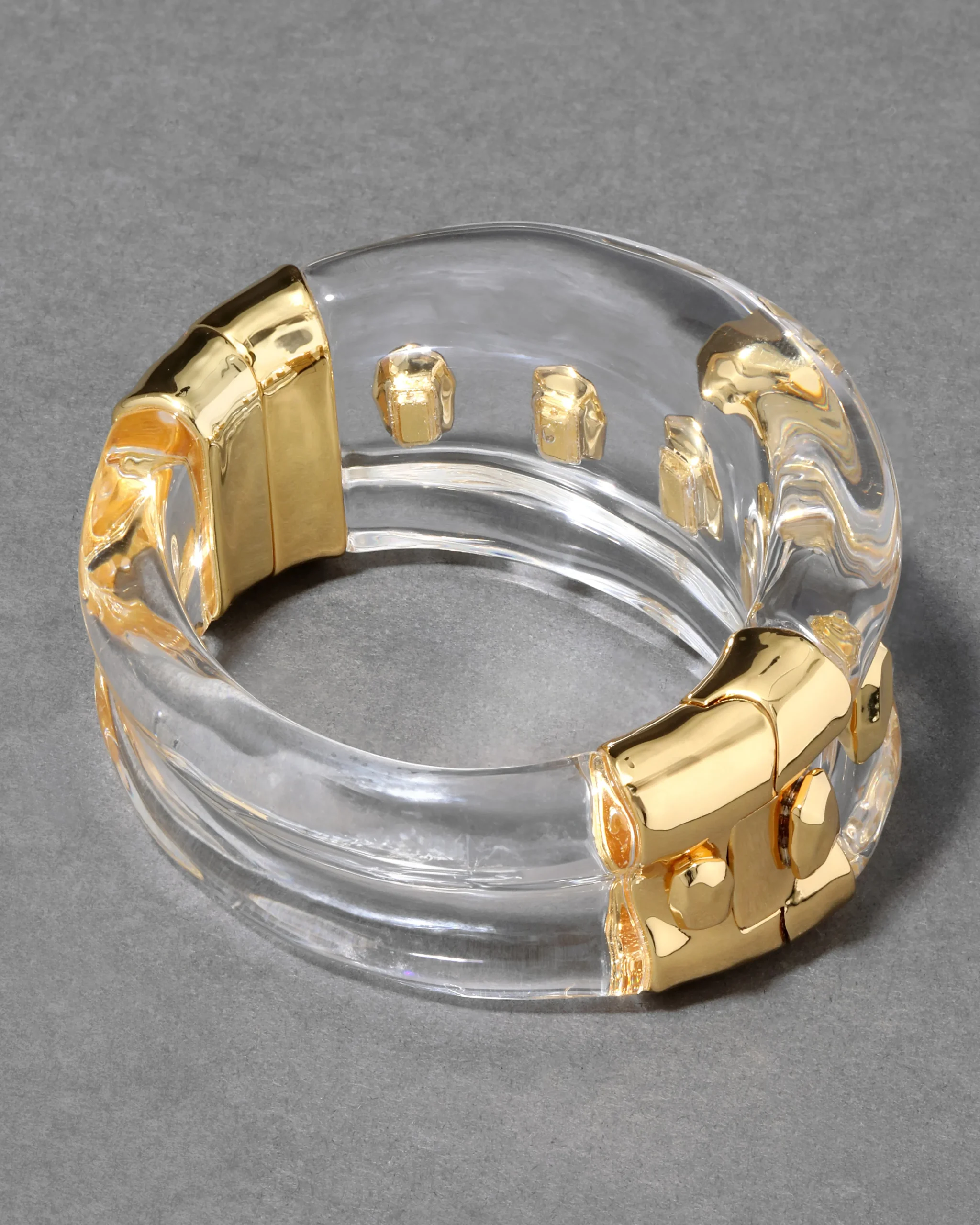 Liquid Lucite Studded Hinge Cuff Bracelet