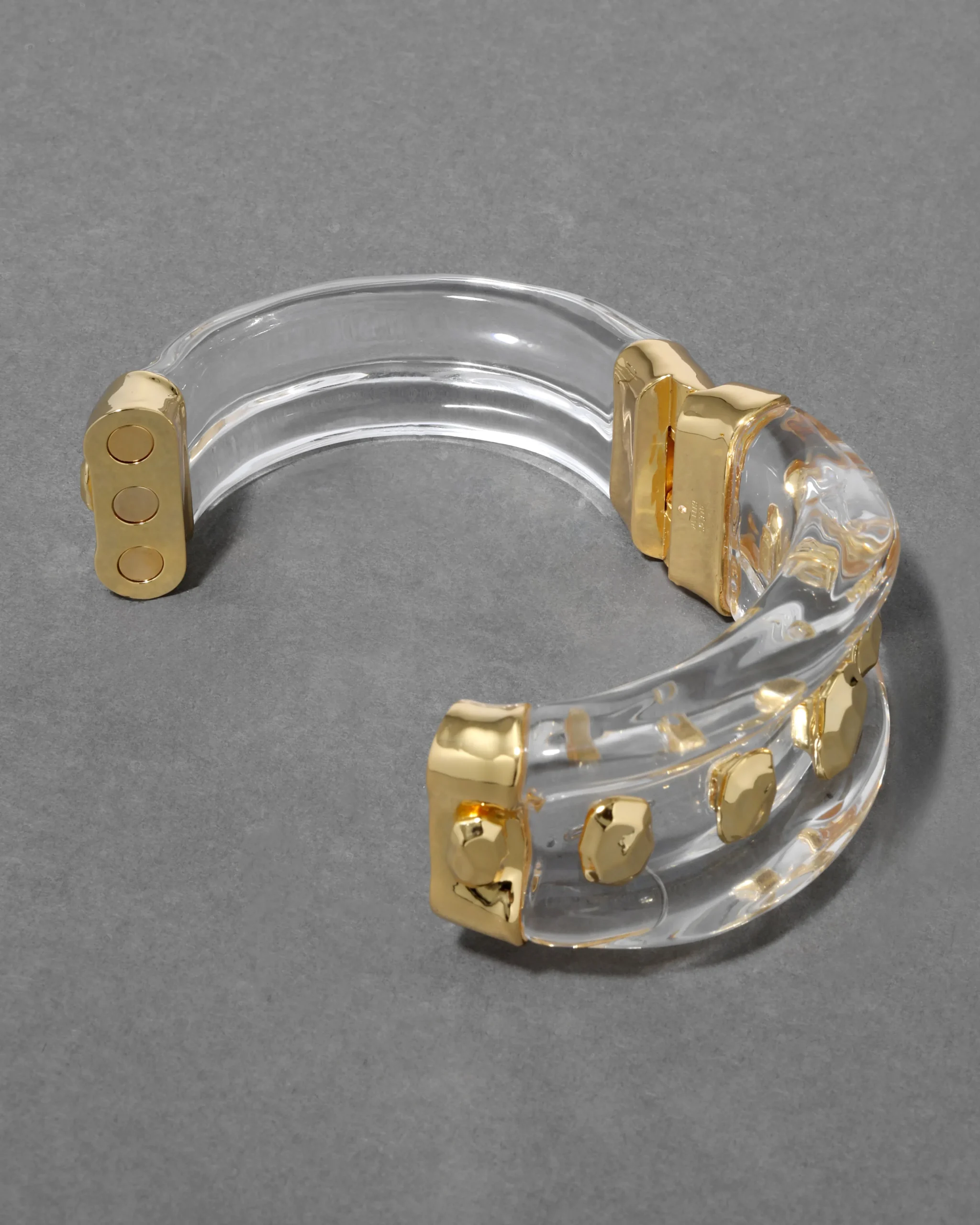 Liquid Lucite Studded Hinge Cuff Bracelet