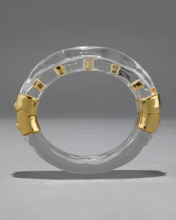 Liquid Lucite Studded Hinge Cuff Bracelet