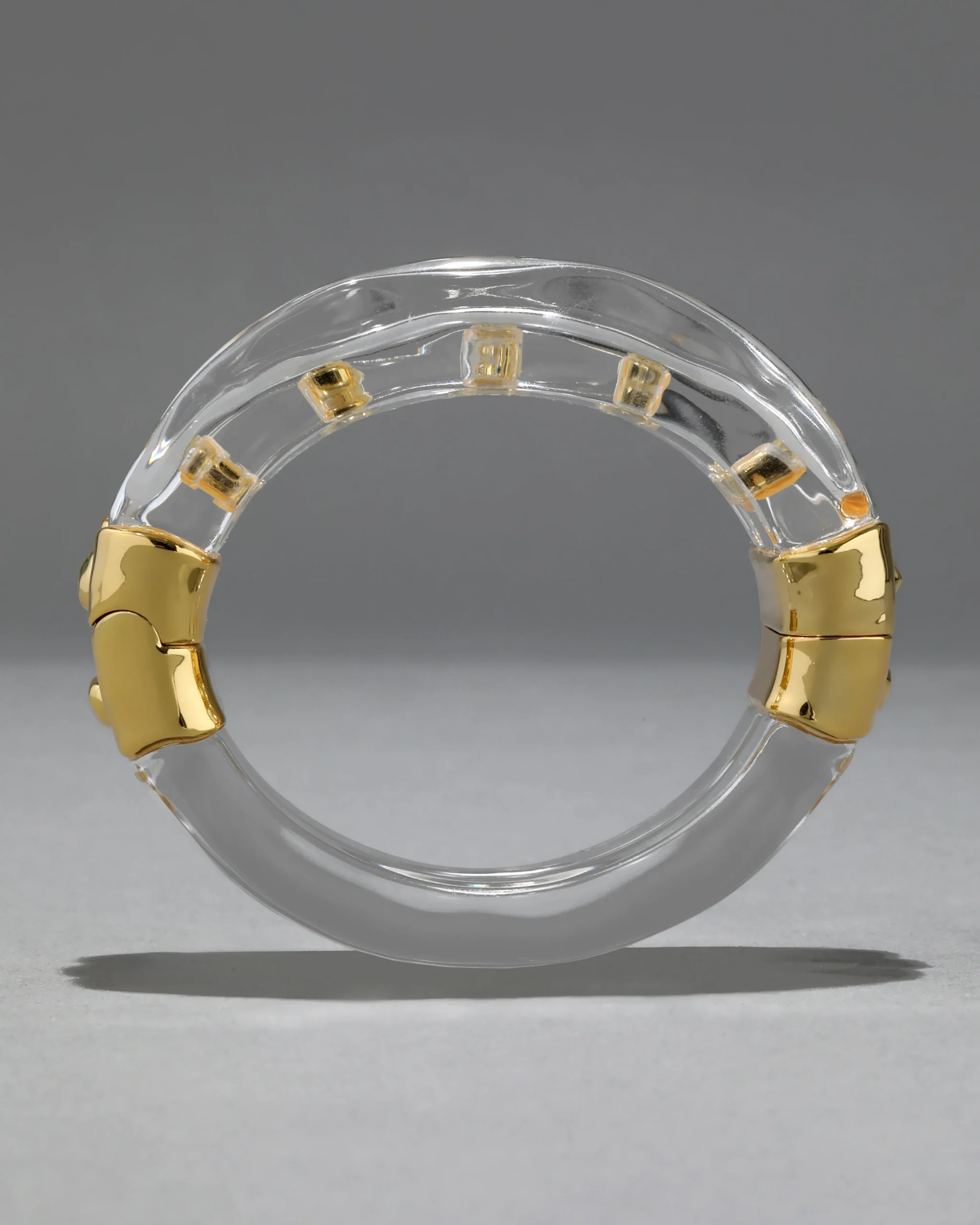 Liquid Lucite Studded Hinge Cuff Bracelet