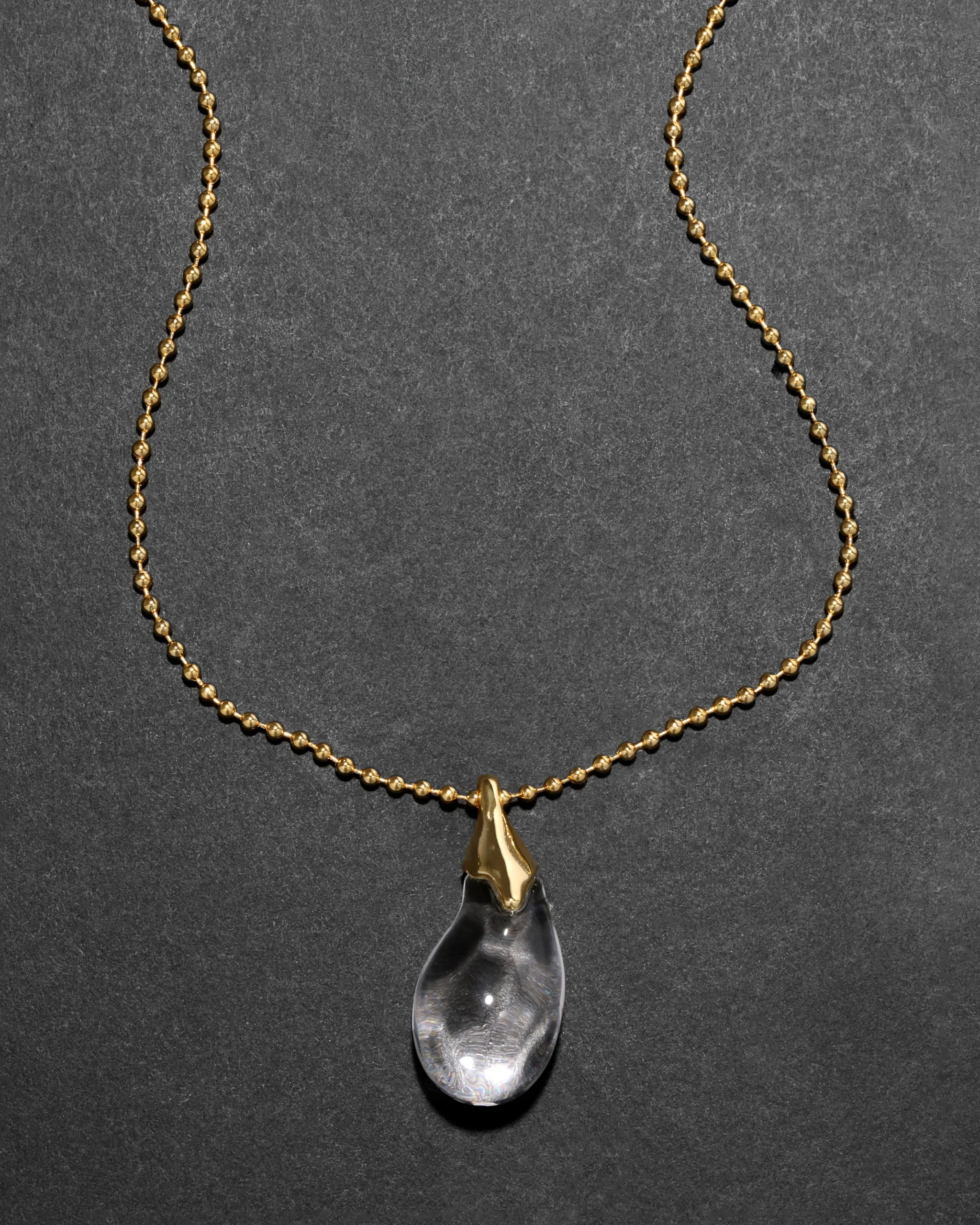 Liquid Lucite Teardrop Pendant Necklace
