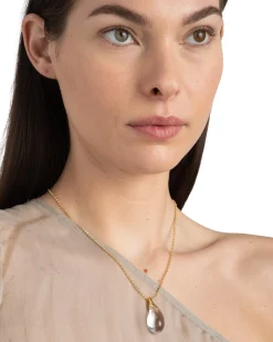 Liquid Lucite Teardrop Pendant Necklace