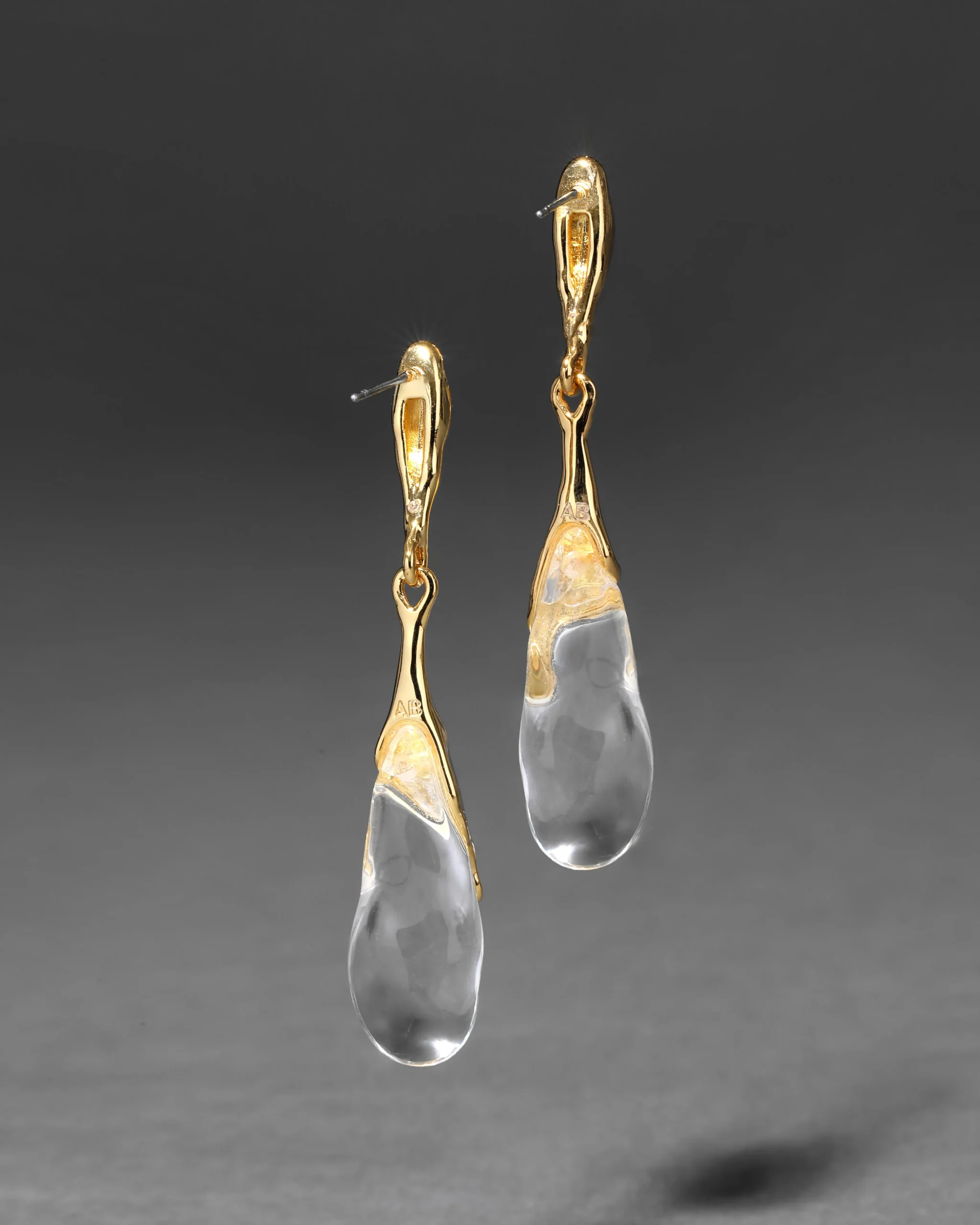 Liquid Lucite Teardrop Post Earring- Clear