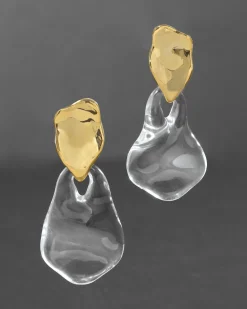 Liquid Lucite Wafer Post Earring