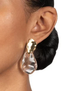 Liquid Lucite Wafer Post Earring