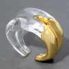 Liquid Lucite Wave Hinged Cuff Bracelet