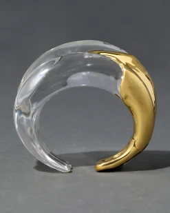 Liquid Lucite Wave Hinged Cuff Bracelet
