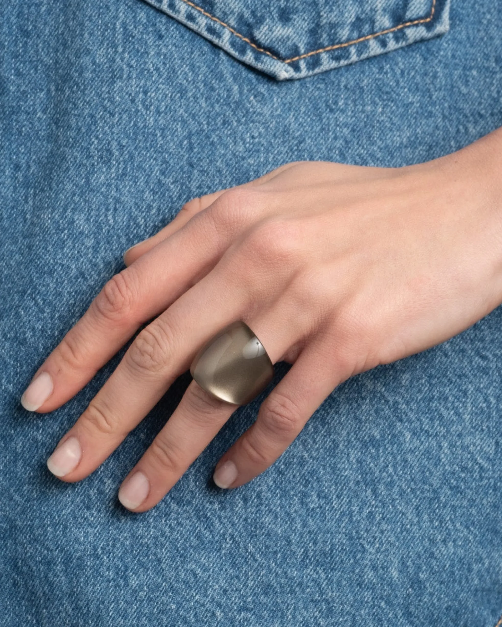 Lucite Block Ring- Dune