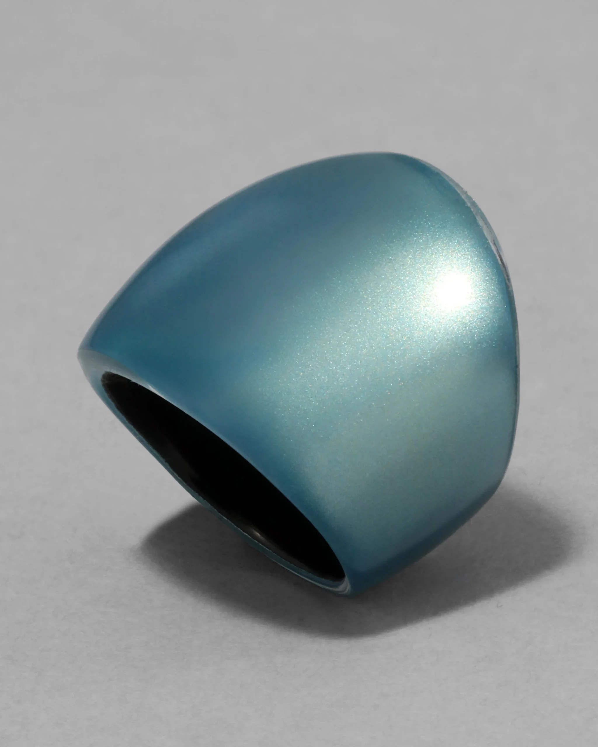 Lucite Block Ring- Metallic Sky