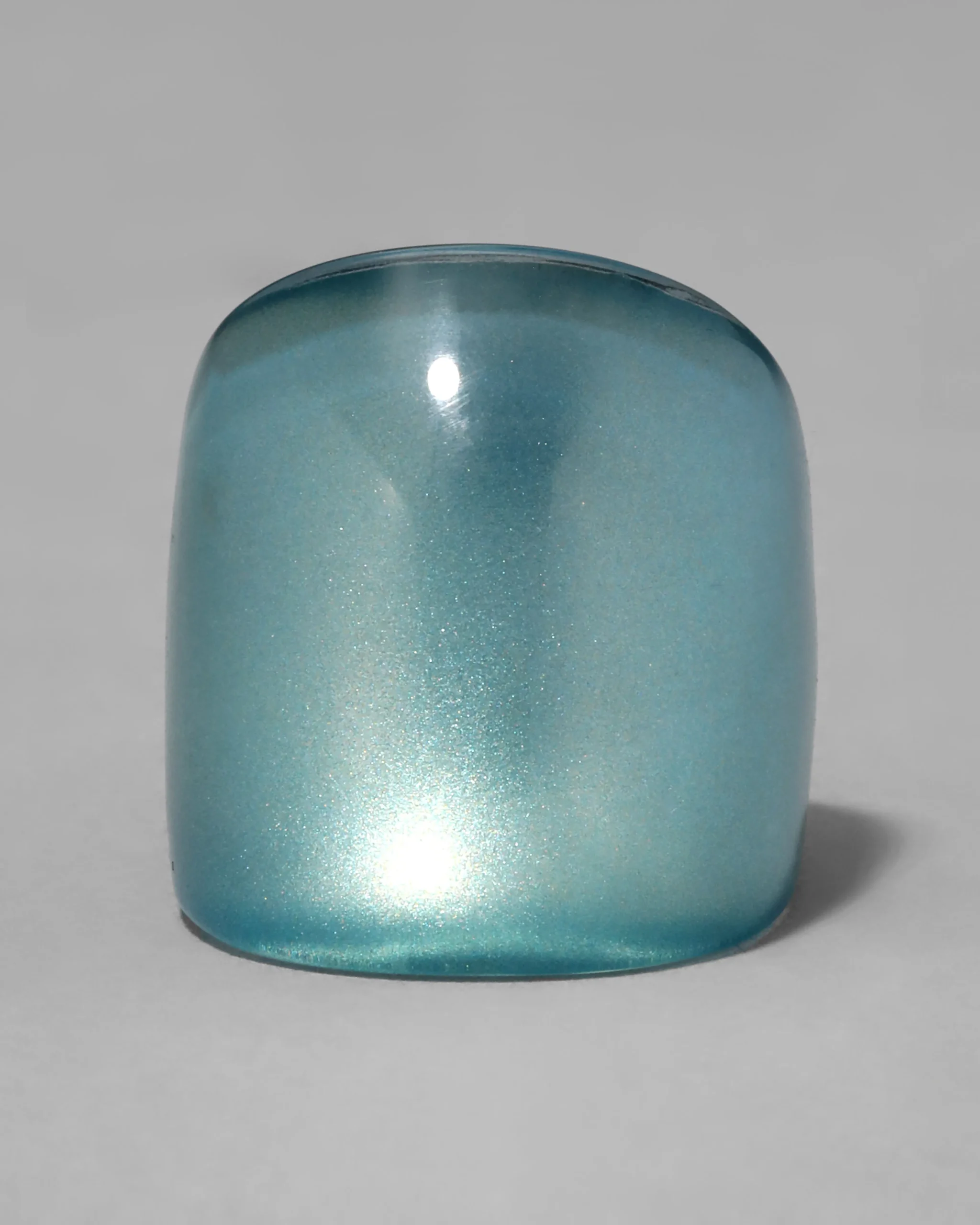 Lucite Block Ring- Metallic Sky
