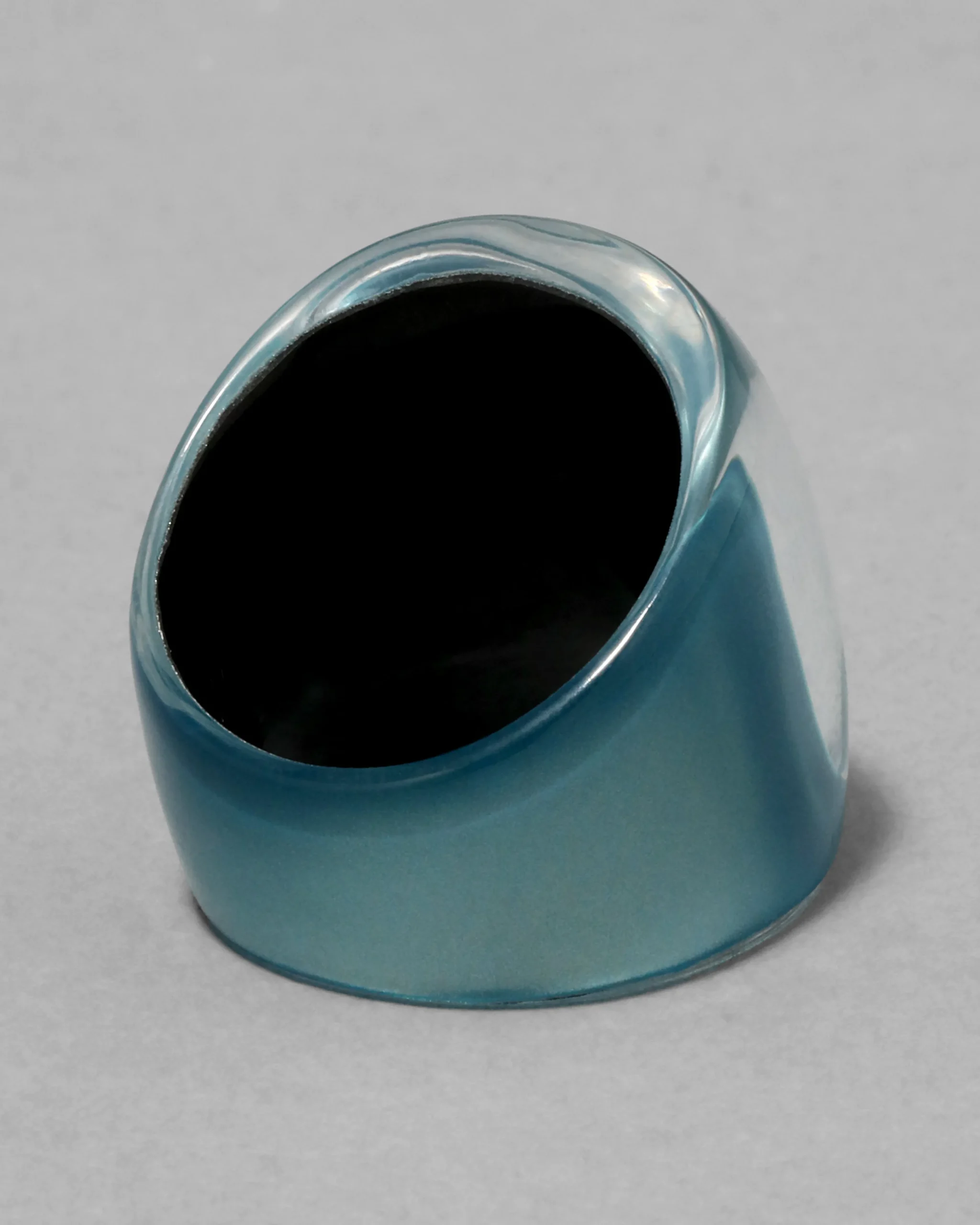 Lucite Block Ring- Metallic Sky