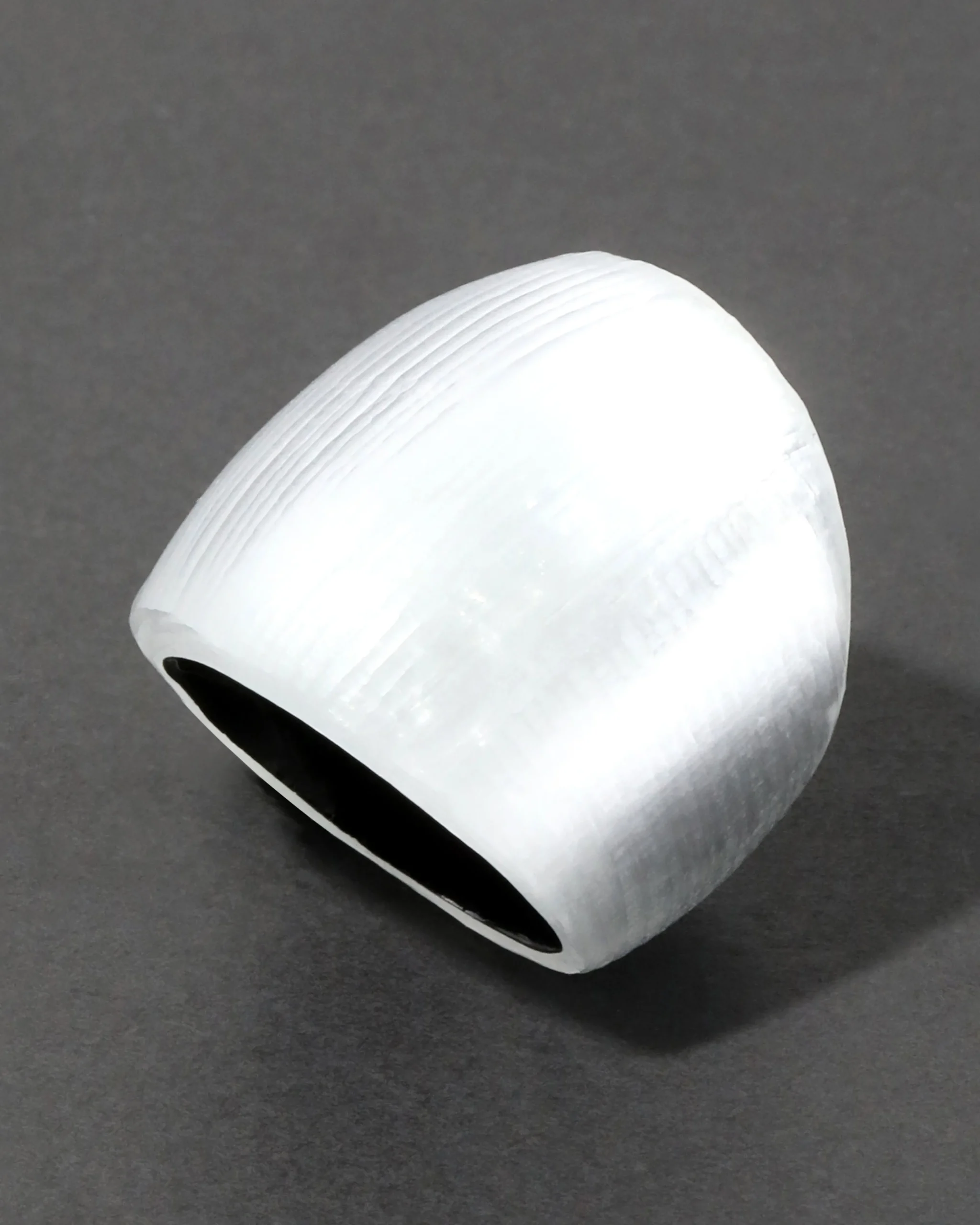 Lucite Block Ring- Silver