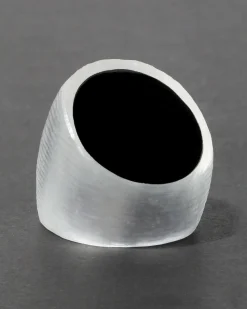 Lucite Block Ring- Silver