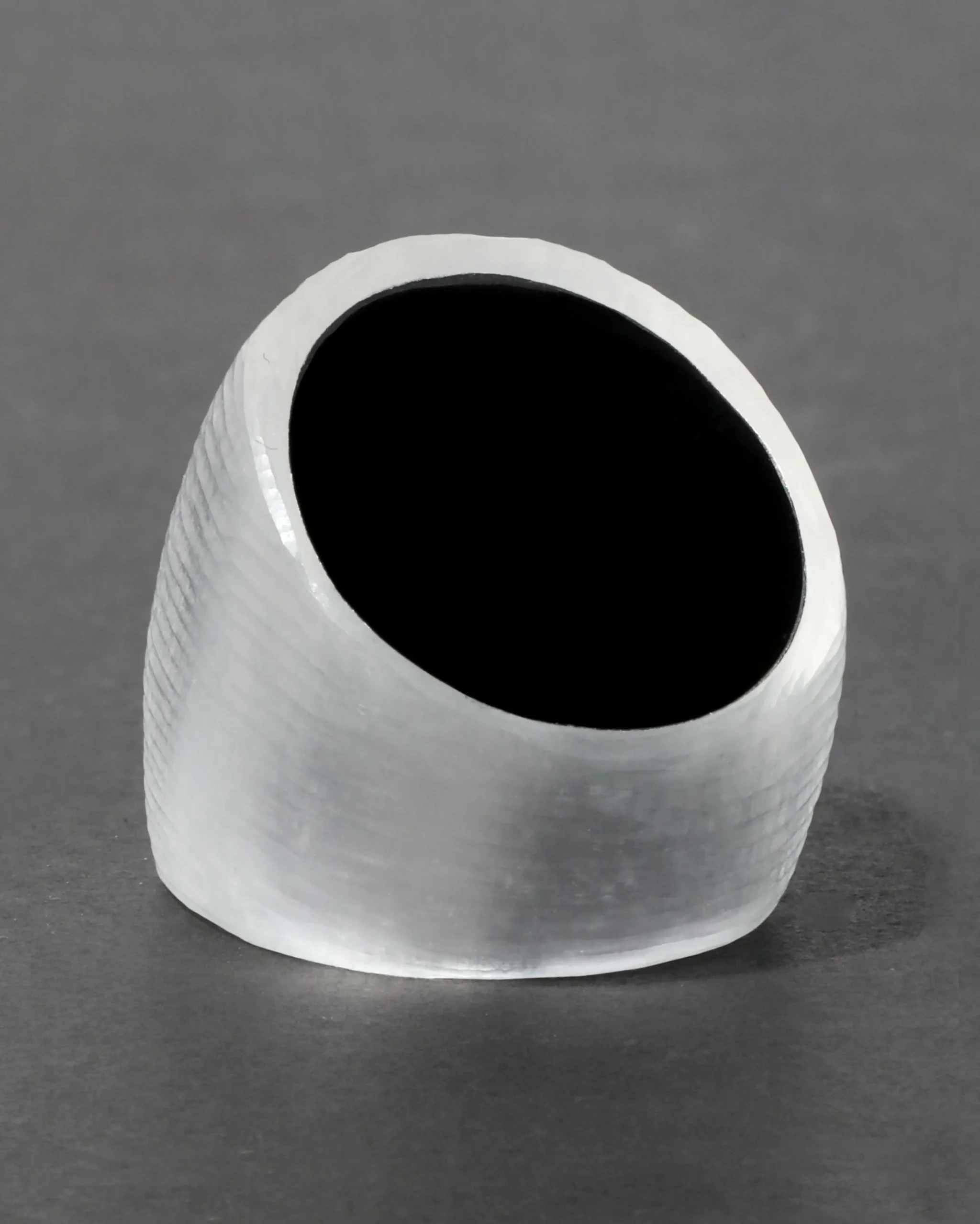 Lucite Block Ring- Silver